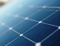 Close-up solar cell panel. Blue energy power panel under sunlight. Solar panels generate electricity. Modern tech eco energy Royalty Free Stock Photo