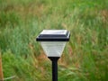 Close-up, solar lighting outdoor, for homes, buildings, and water droplets after rain