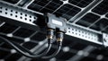 Close Up of Solar Panel Junction Box and Wiring, generative ai Royalty Free Stock Photo