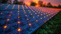 A close up of a solar panel with lights on it, AI