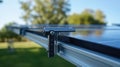 Close up of Solar Panel Bracket on a Clear Day in Summer Royalty Free Stock Photo