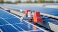 Close up of Photovoltaic Panels With Mount for Installation on Rooftop Royalty Free Stock Photo