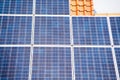 Close up on Solar panel on a red roof Royalty Free Stock Photo