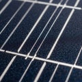 Close-up of a solar panel surface showcasing the intricate grid pattern of thin, silver-colored Royalty Free Stock Photo