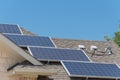 Solar panel system with attic junction box and trees