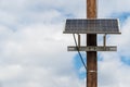 Solar Panel on telephone pole Royalty Free Stock Photo