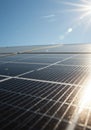 Close Up Of Solar Panels Under Bright Sunlight Royalty Free Stock Photo