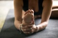 Close up sole image for Janu Sirsasana pose Royalty Free Stock Photo