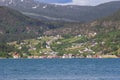 Close up from Solvorn over the Lustrafjord Royalty Free Stock Photo
