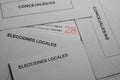 Electoral envelopes for municipal, local elections in Spain