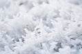 a close up of some white frost on the ground