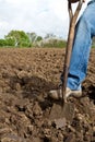 Close up of someone digging