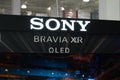 Close up SONY BRAVIA XR OLED TV brand logo