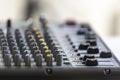 Close-up of the sound mixer used in the recording room Royalty Free Stock Photo