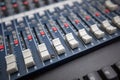 Close-up of sound mixing equipment in television studio Royalty Free Stock Photo
