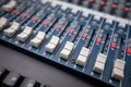 Close-up of sound mixing equipment in television studio Royalty Free Stock Photo