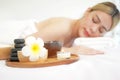 Close up spa item. Spa beauty massage healthy wellness. Spa Thai therapy treatment aromatherapy for body woman