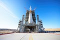 close-up of a space shuttle launch pad under a clear sky Royalty Free Stock Photo