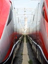 Two multiple electric units of Frecciarossa HST in Roma.