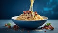 Close-up of Spaghetti Puttanesca Royalty Free Stock Photo
