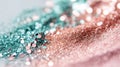 Close-up of sparkling pink and turquoise glitter with bokeh effect Royalty Free Stock Photo