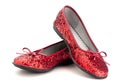 Close up of sparkling red slippers Royalty Free Stock Photo