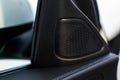Close up speaker on car door. Royalty Free Stock Photo