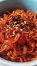 SAMYANG Korean spicy noodle with pasta,Nori and sesame seed