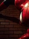 Close up Statue of Spider man at Madame Tussauds museum in Las Vegas.Avengers EndGame. Royalty Free Stock Photo