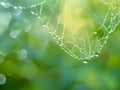 Dew on Spider Web Royalty Free Stock Photo