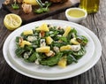 Close-up of spinach blue cheese pineapple salad Royalty Free Stock Photo