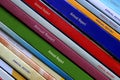 Close-up On The Spines Of A Set Of Corporate Annual Reports