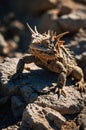 A Majestic Horned Lizard Basking in the Desert Sun Royalty Free Stock Photo