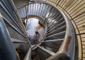 Spiral staircase Lighthouse Edgartown harbor Martha`s Vineyard , Massachusetts USA Royalty Free Stock Photo