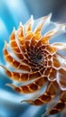 Close-up of spiral nautilus shell with intricate patterns and textures Royalty Free Stock Photo