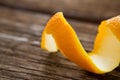 Close-up of spiral orange peel Royalty Free Stock Photo