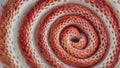 A close up of a spiral shaped object with red and white dots, AI Royalty Free Stock Photo