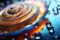 a close up of a spiral shaped object on a table. generative ai Royalty Free Stock Photo