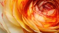 Close-up on the spiraling center of a ranunculus bloom, the layers of petals creating a mesmerizing pattern