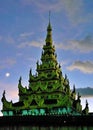 Burmese pagoda with beautiful sky, Inle Lake Myanmar, editorial space Royalty Free Stock Photo