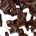 Close up splash of brown hot chocolate 3d