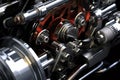 close-up of sports car engine components