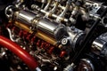 close-up of sports car engine components