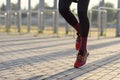 fitness, sport, people, exercising and lifestyle concept - man skipping with jump rope outdoors Royalty Free Stock Photo