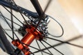 Racing bicycle rear axle with racing cassette gears Royalty Free Stock Photo