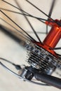 Racing bicycle rear axle with racing cassette gears Royalty Free Stock Photo