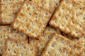 Close up square cracker healthy whole wheat on concrete back ground,Full area Royalty Free Stock Photo