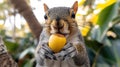 Close-up of a squirrel eating a nut Royalty Free Stock Photo