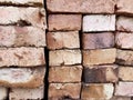 Close up of a stack of bricks