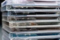 A close up of a stack of CDs Royalty Free Stock Photo